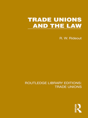 cover image of Trade Unions and the Law